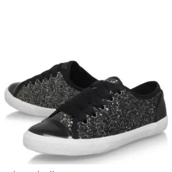 Kurt Geiger Black Glitter Women's Sneakers - Picture 1 of 11